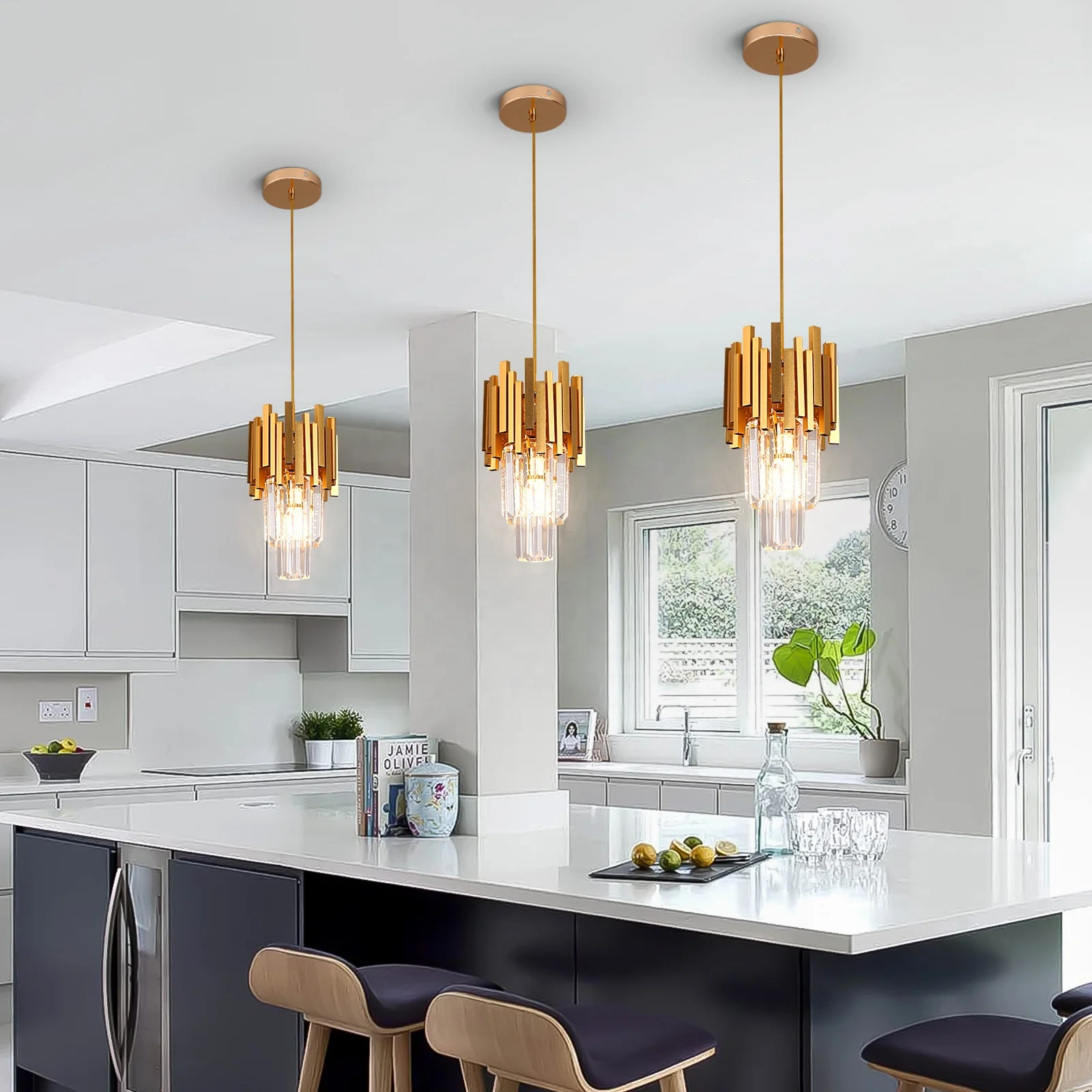 Customized E27 crystal chandelier pendant light hotel bar restaurant illumination hanging lamp