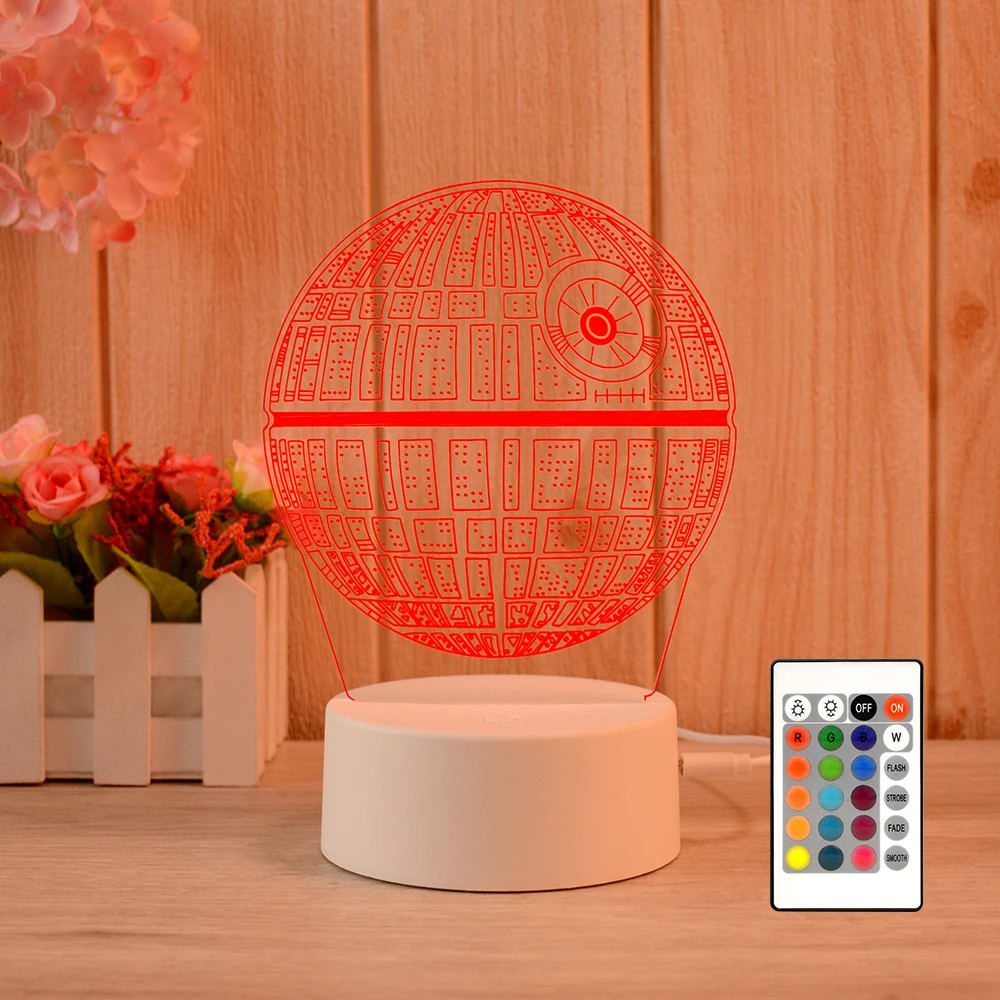 LED 16 Color Change Customize Logo Lamp 3D Illusion Acrylic Lamp Gift Table Night Light for bedroom