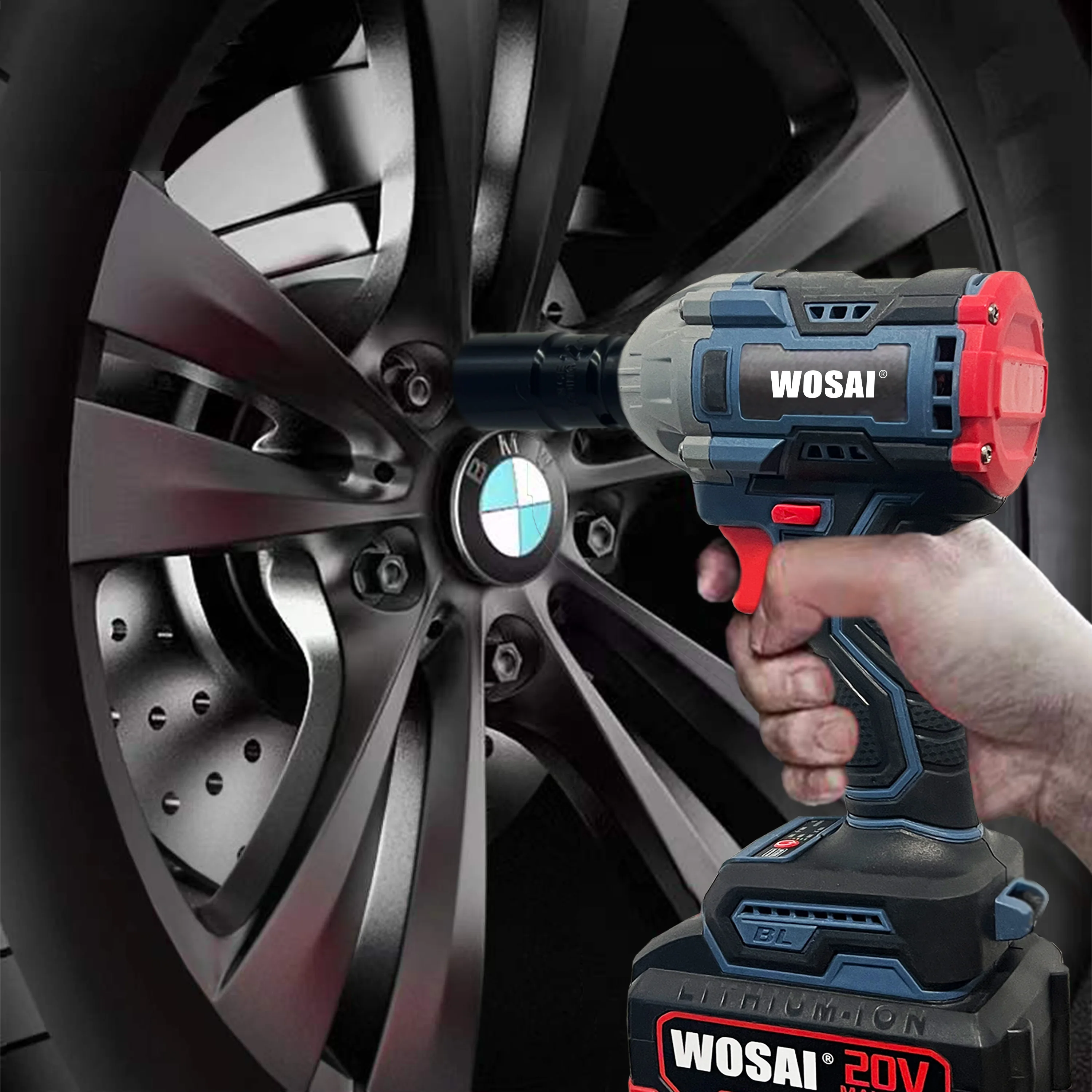 WOSAI Power Wrench Cordless Impact High Torque  Electric Brushless Cordless Impact Wrench 120N.m  and  16V and 1700 Rpm