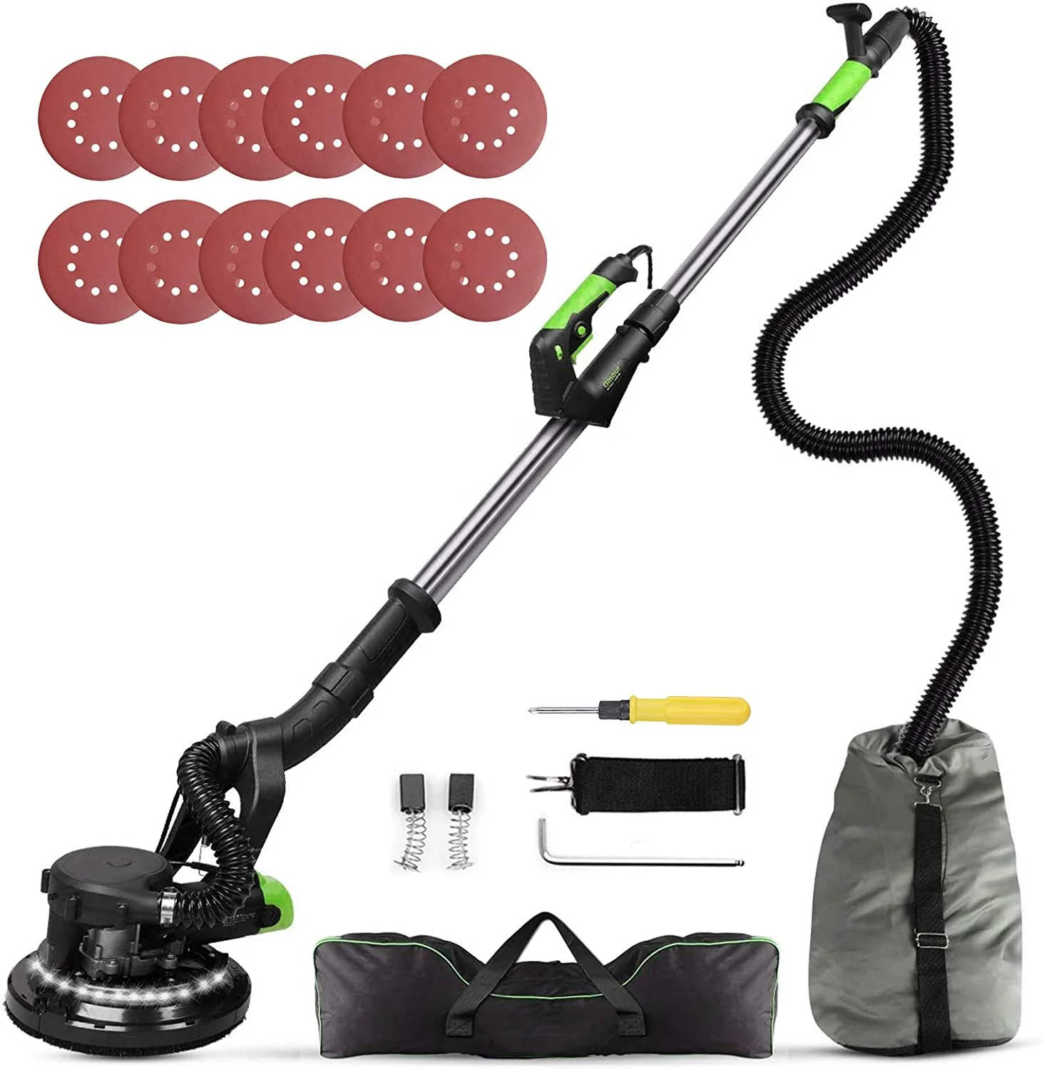 1250W Powerful 7 Variable Speed Wall Sander Electric Drywall Sander with Vacuum for Ceiling and Wall