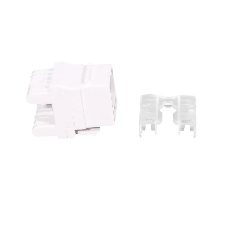 White RJ45 180 Degree UTP Short Body CAT6 8P8C Krone 110 Type Modular Network Keystone Jack