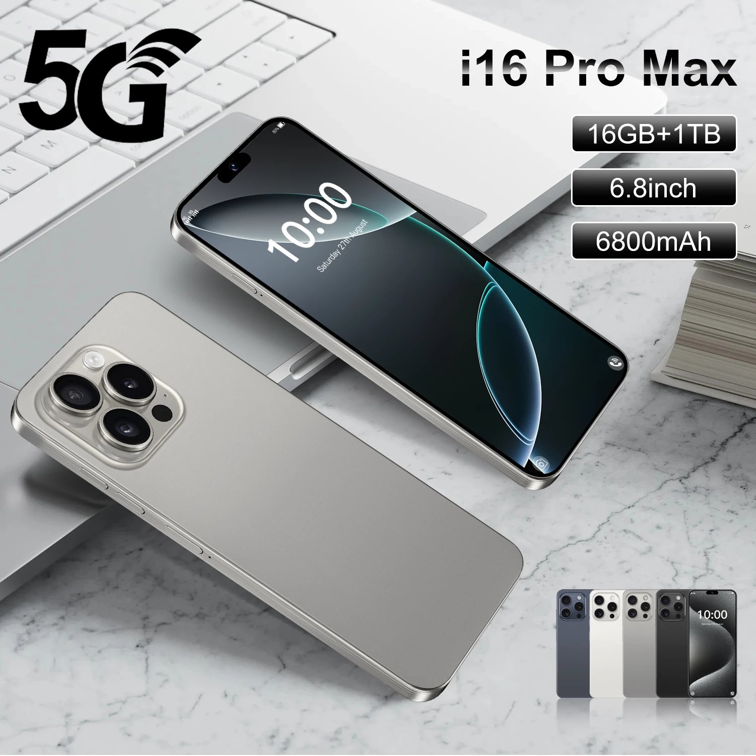 Original i16 phone 16 pro max 6.7 inch 12GB + 1TB dual card Android smartphone 8-core celulares 16 pro max unlocked mobile phone