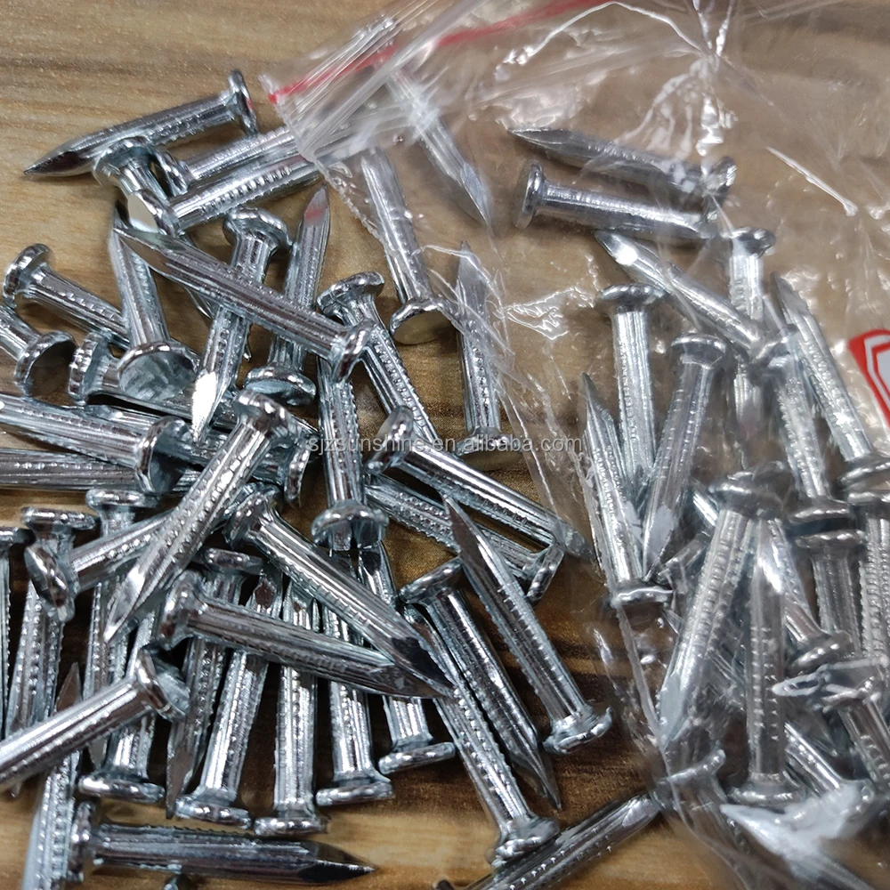 Diamond point galvanized flat head angular spiral steel concrete nails for construction