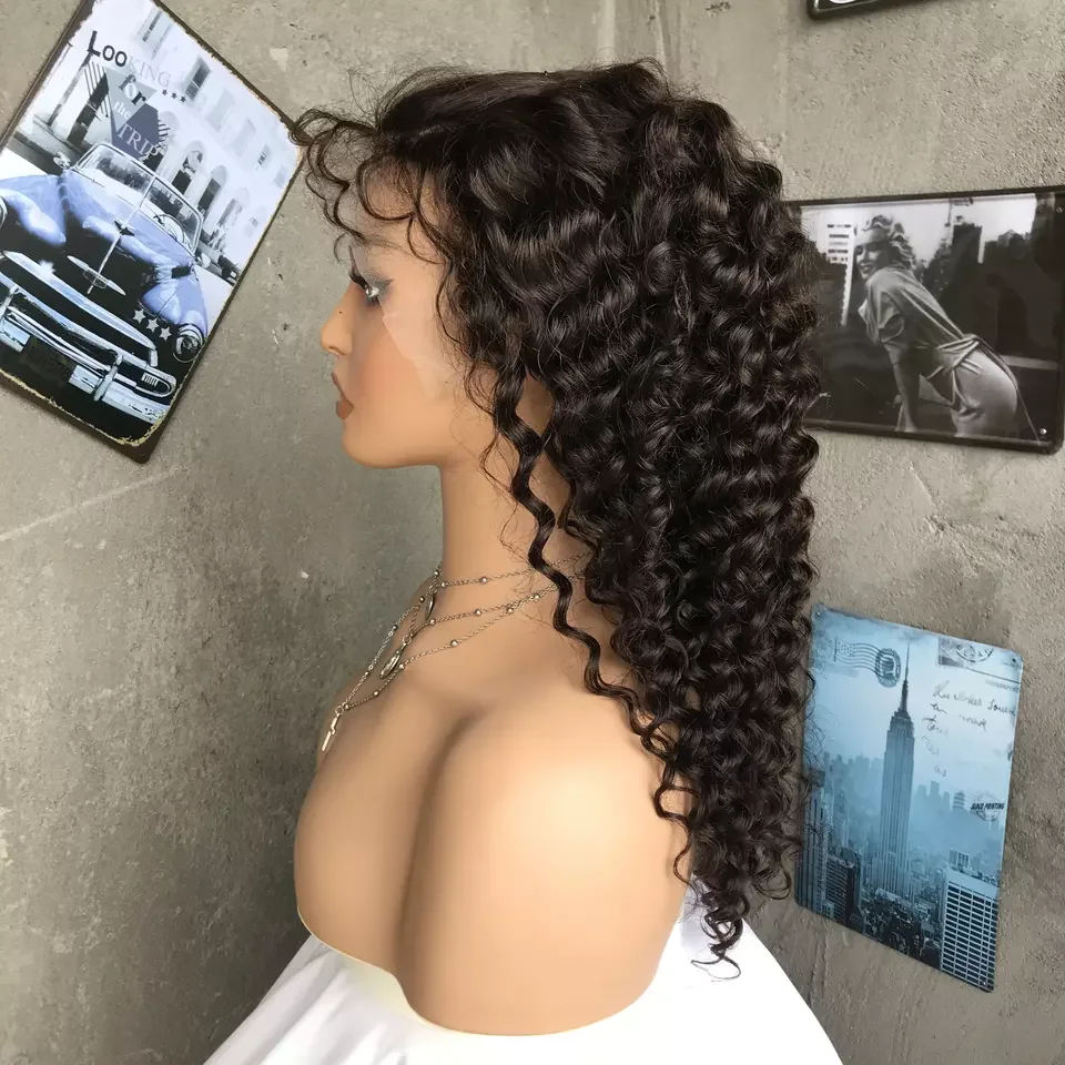 Factory Wholesale Deep Wave HD Full Lace Wigs Human Hair Lace Front Peruvian Virgin Hair 360 Lace Front Wigs for Black Women