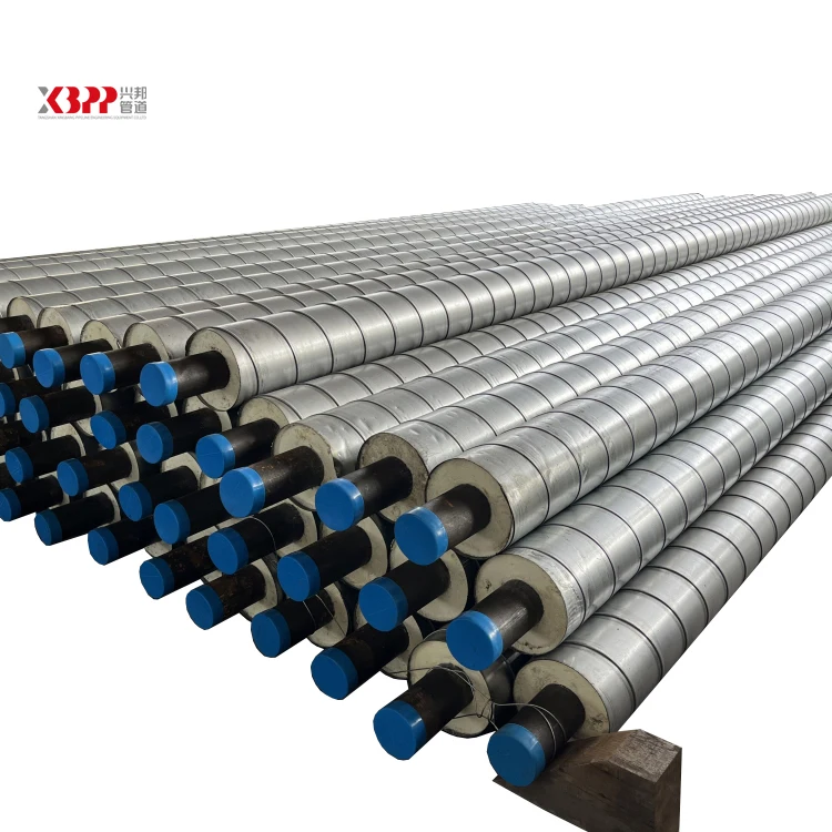 overhead galvanized iron sheet GI polyurethane foam thermal insulation preinsulated steel pipe for water supply