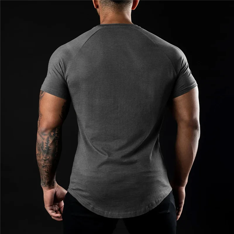 Custom High Quality 95 Cotton 5 Spandex Sports Men T Shirt Plain Running Fitted Gym Logo Printing On Mens T Shirt