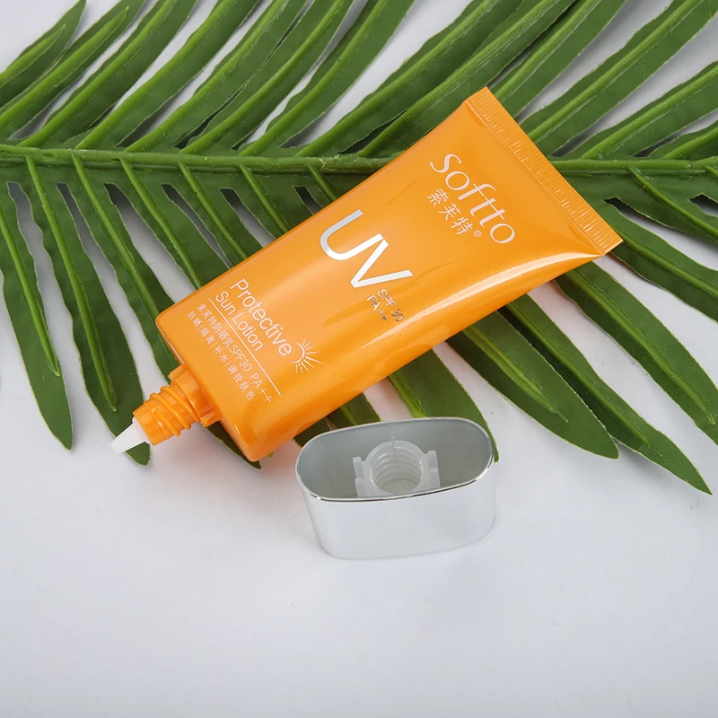 10ml 50ml 100ml 200ml Empty orange PE packaging plastic cosmetic tube for face wash cream body lotion shampoo