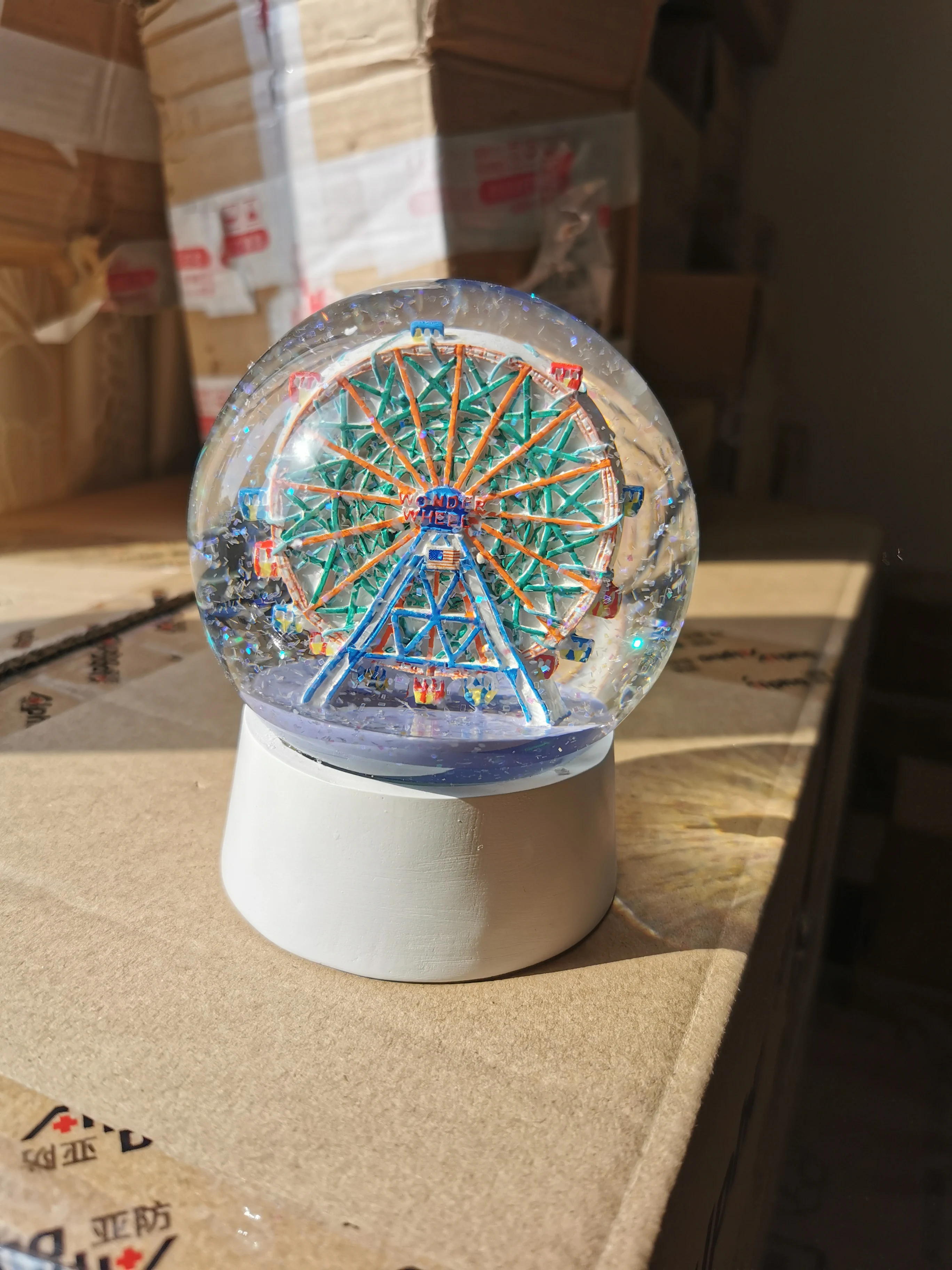 CUSTOMIZE DN 35 45 65 80 100 120 150 200MM MUSIC ROTATE RESIN WATER SNOW GLASS ACRYLIC GLOBE WOOD BASE DECORATION HOLIDAY GIFT