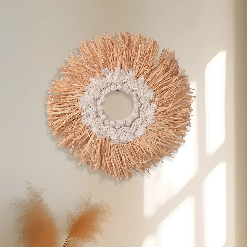 Hot Sales Boho Raffia Decor Wall Decoration Wall Hanging For Home