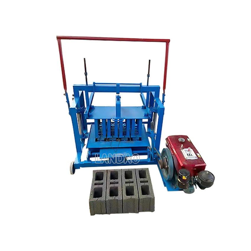 Manual Hand Press Egg Laying Mobile Hollow Brick Qt40-3C Small Block Machine