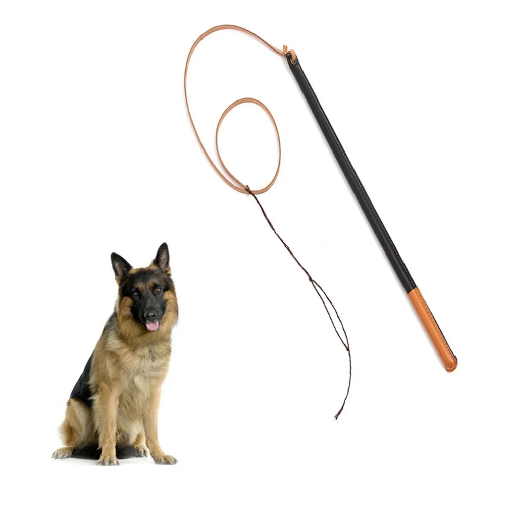 Factory Wholesale Leather Whipcrack Pet Dog Training Supplies Non-slip Handle Stick