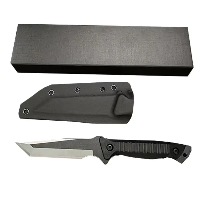Factory customized Black hunting knife with sheath fixed blade knife Sharp stainless steel 440c outdoortactical survival knife