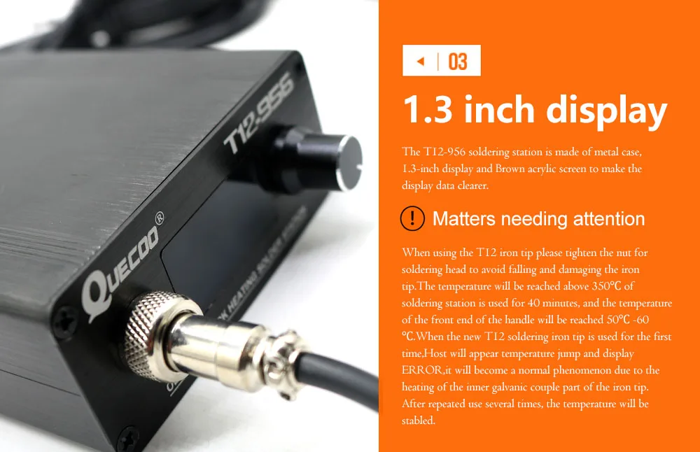 
QUICKO T12-956 OLED Digital Soldering Station Electronic Soldering iron T12 solder iron tip with T12-P9 handle EU plug 