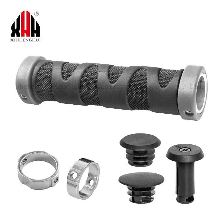 Factory direct sale bicycle anti-slip rubber grips with inner natural color aluminum alloy for mountain/road/city bike