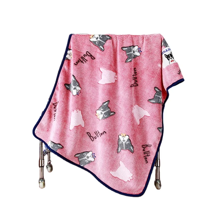 High quality 100% polyester super soft custom printed large flannel coral fleece mink dog cat pet blanket