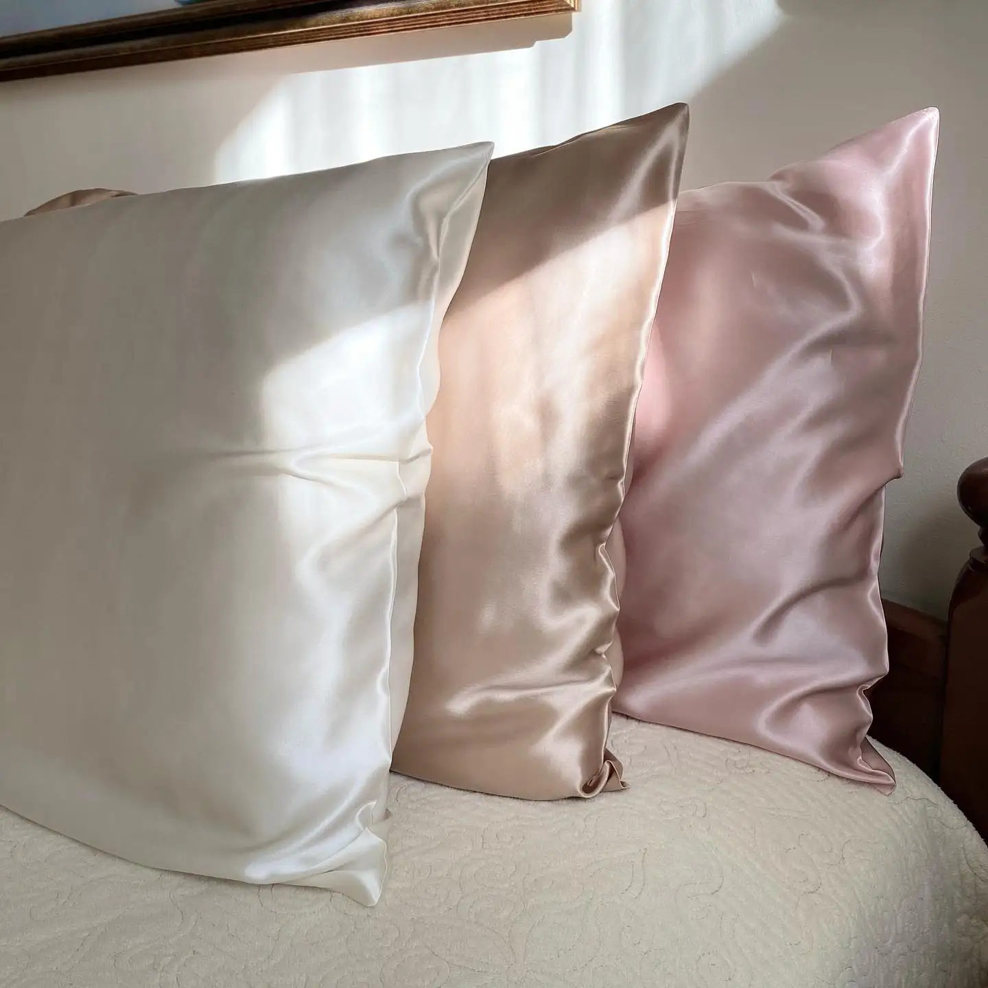 Organic Certified 16 momme silk pillowcase with zipper wholesale silk pillowcase set 100% mulberry silk pillow case