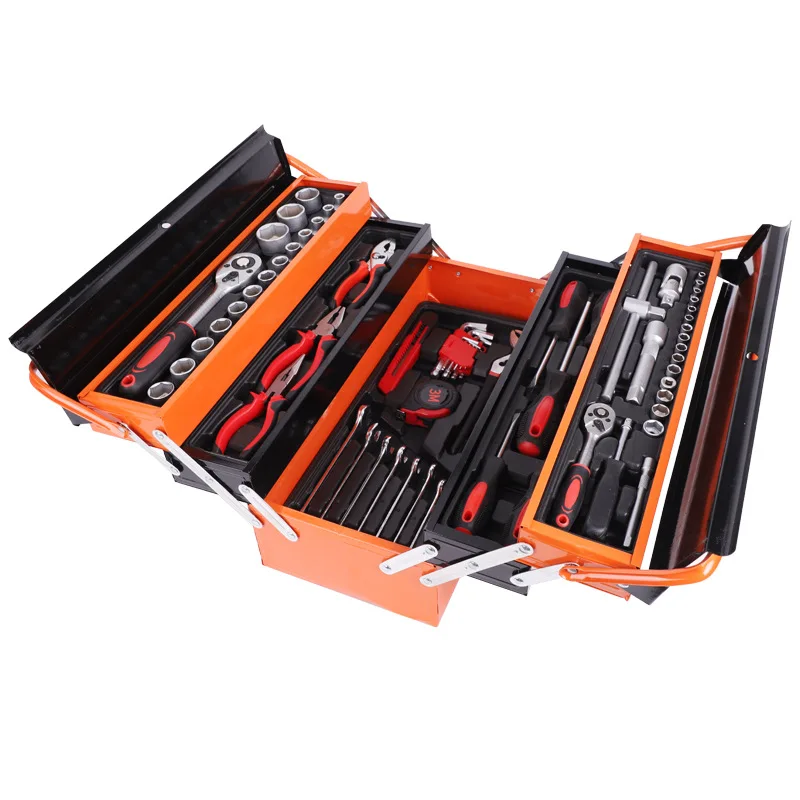 168pcs Hardware Tool Set With Handheld 5 Layer Metal Box for Home and Industrial Use