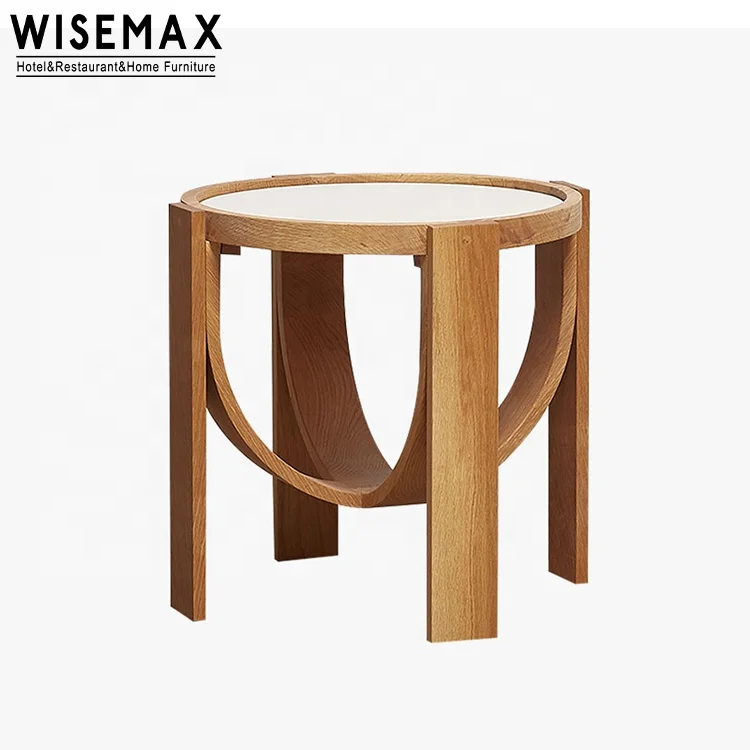 WISEMAX FURNITURE High quality home furniture Modernist unique U shaped base design wooden coffee table for living room