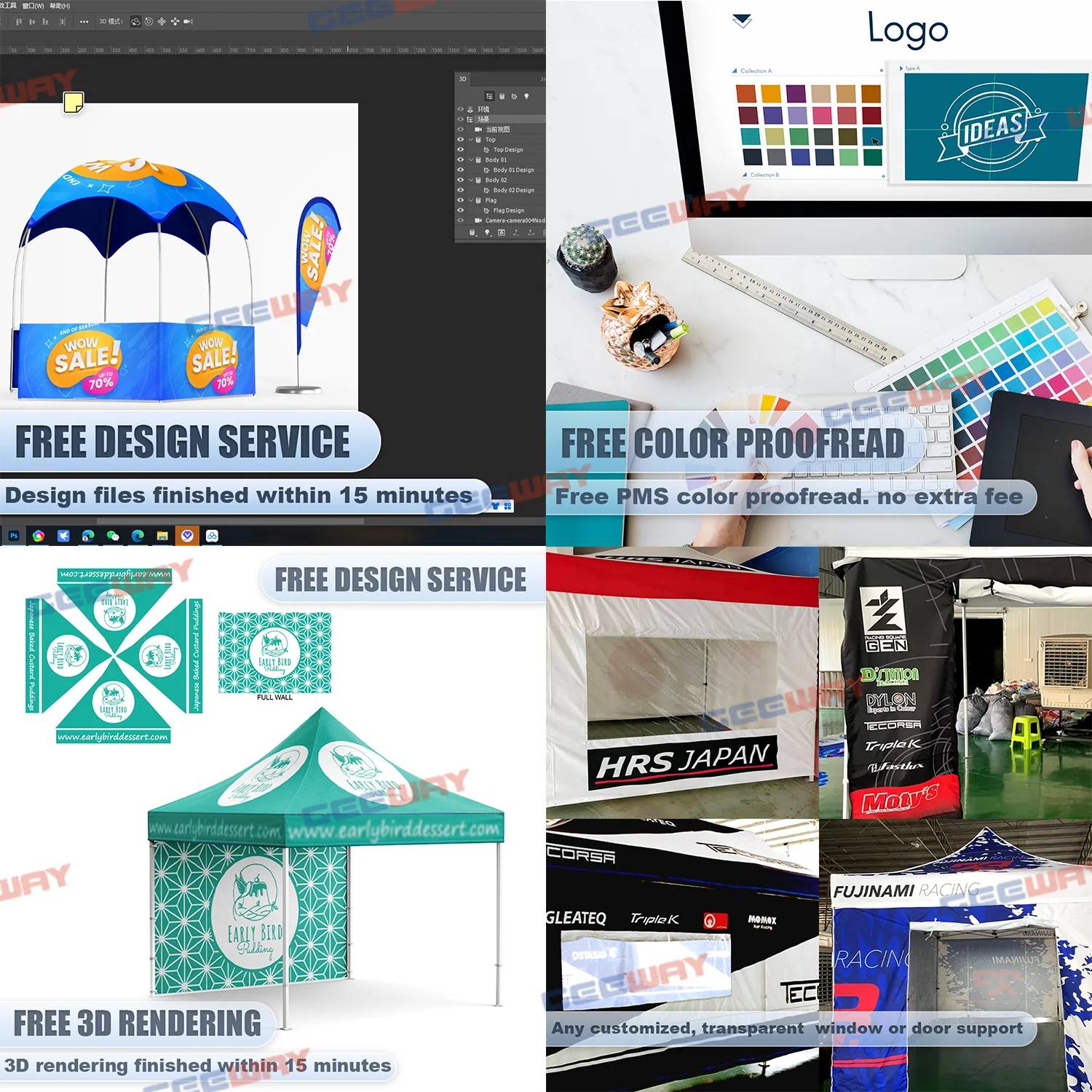 10X10 Heavy Duty Booth Printed PVC Tent Wholesale Outdoor Expo Pop up Folding Custom 3X3 Canopy Tents for Events