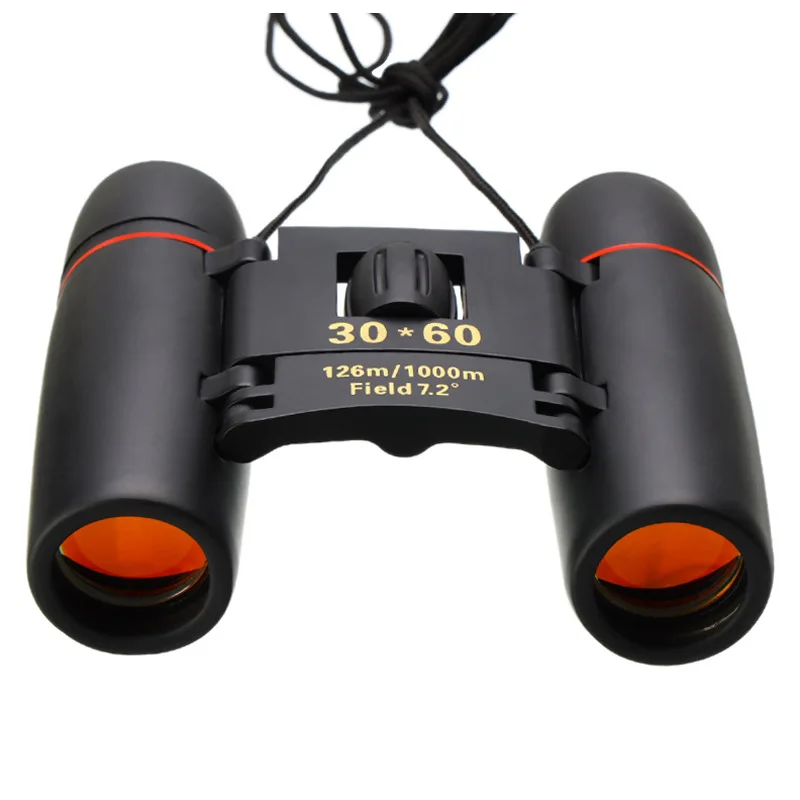30x60 Long rangge Day Night Vision Red Film Binoculars Compact Folding Waterproof Mini Portable Telescope kids Binoculars