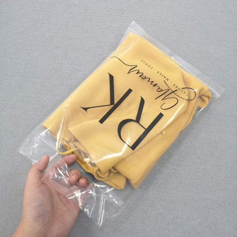 Custom Logo Transparent Plastic Tote Carry Bag with Die Cut Handle Printed for Grocery Shopping and Clothing for Shipping