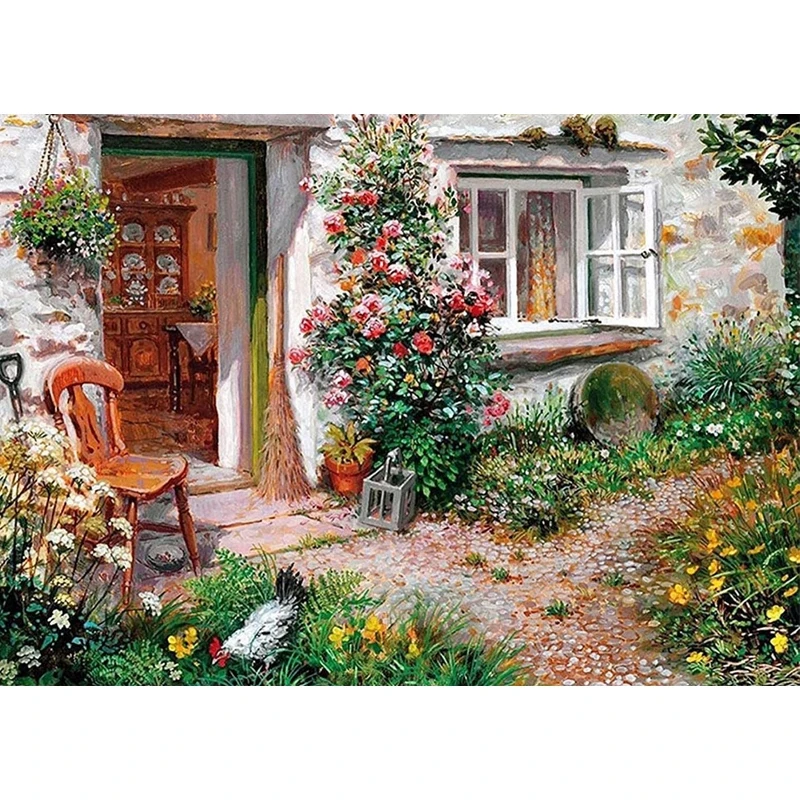 Diamond Embroidery Garden Wholesale Landscape Mosaic Needlework Full Drills Painting House 30x40cm Rhinestones Pictures Kits