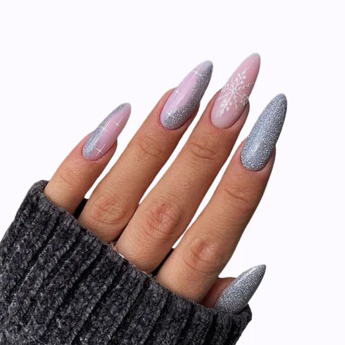 Long Pink Glossy Cat Eye Stiletto Press On Nails Tips Reusable Wholesale Prices Full Cover Beauty Artificial Fingernails Capsule