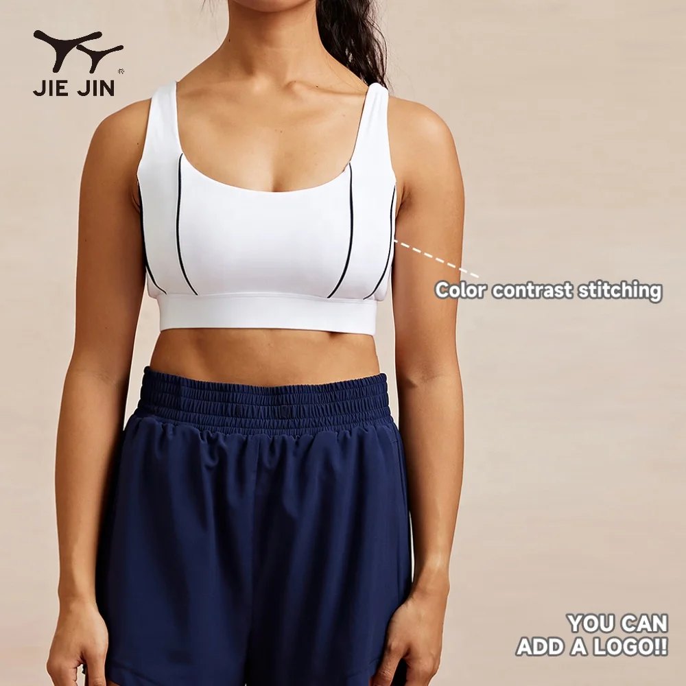 JIEJIN Custom Pattern Extra Support Quick Dry Fitness Gym Yoga Wear Running Corset Sports Bra