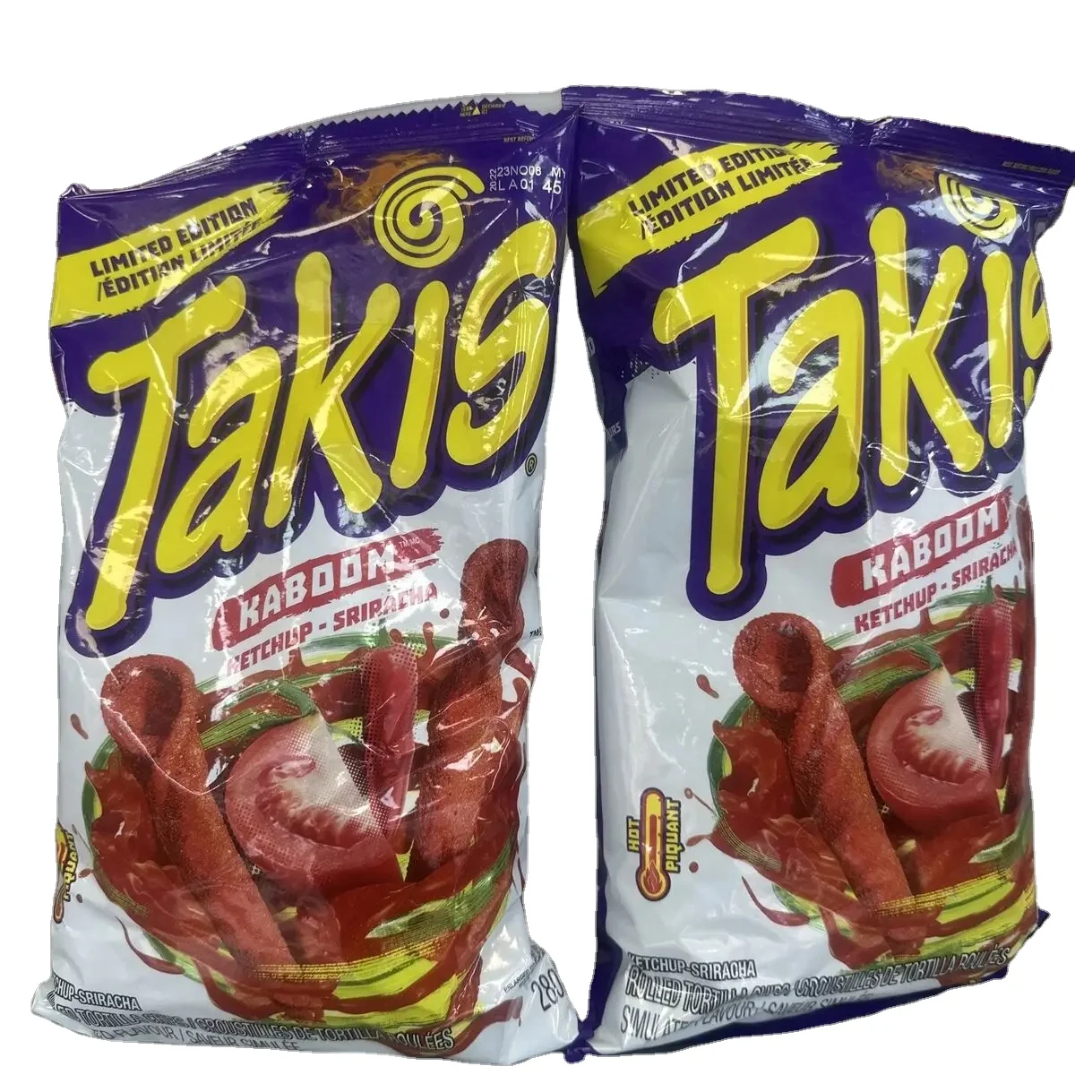 Takis Mini Crunchy Rolled Tortilla Chips Fuego Flavor (Hot Chili Pepper & Lime), 25 Individual Snack Packs (1.2 oz)