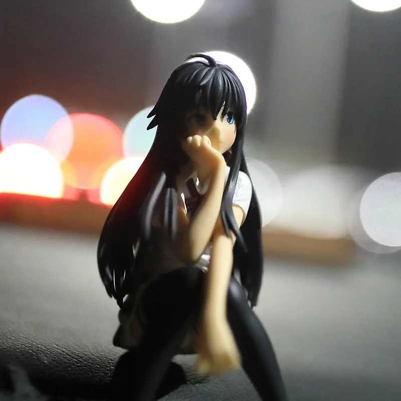 14CM Funny Japan Anime My Teen Romantic Comedy  Yukinoshita Yukino Figure Model Dolls Toys PVC Collect Gift Sitting Position