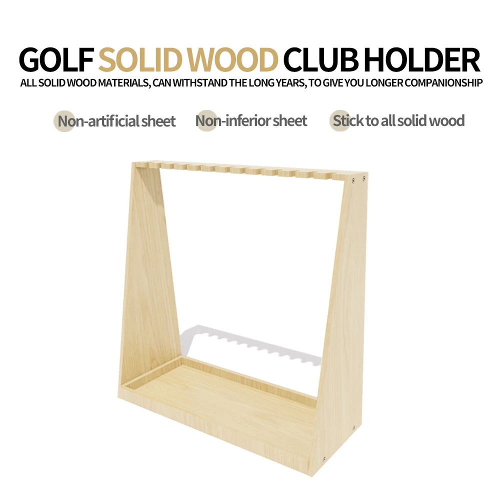 Organizer Wooden Floor Display Rack for 13 Clubs Indoor Use Golf Putter Stand & Rack Holder Golf Organizer & Display Stand