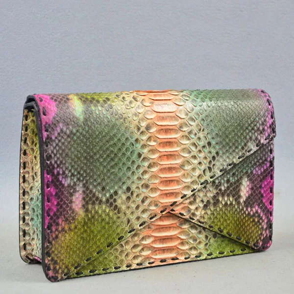 
lady python envelope bags exotic skin clutch handbag leather bag designer fashion bags women 