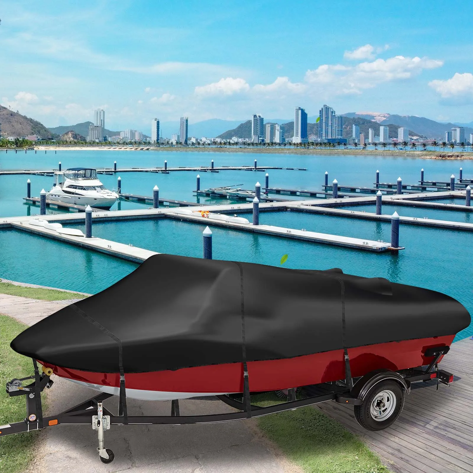 150D Oxford Cloth Trailer Waterproof Dustproof And UV Resistant Custom Boat Cover