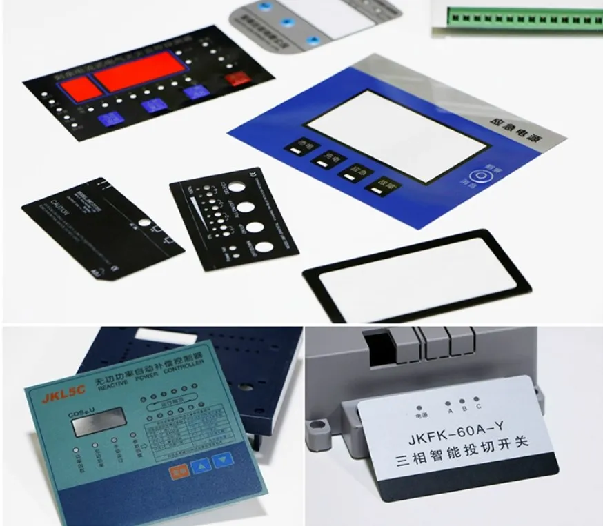 Customized PVC PC PET Thick Electronic Nameplate Label Electrician Sticker Adhesive For Panel Control Keypad