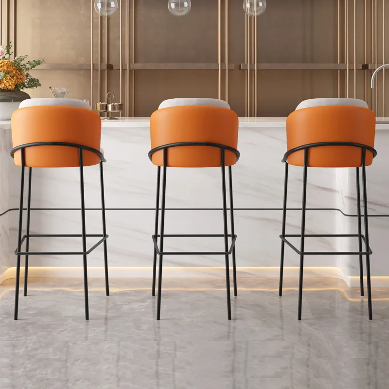 Современный стул king металлический итальянский кожаный барный из нержавеющей стали зеленого цвета и высокий для барной мебели