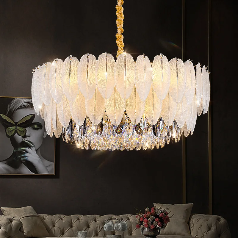 High Quality Nordic Crystal Ceiling Lighting Chandelier Pendant Lights Modern For Living Roomv