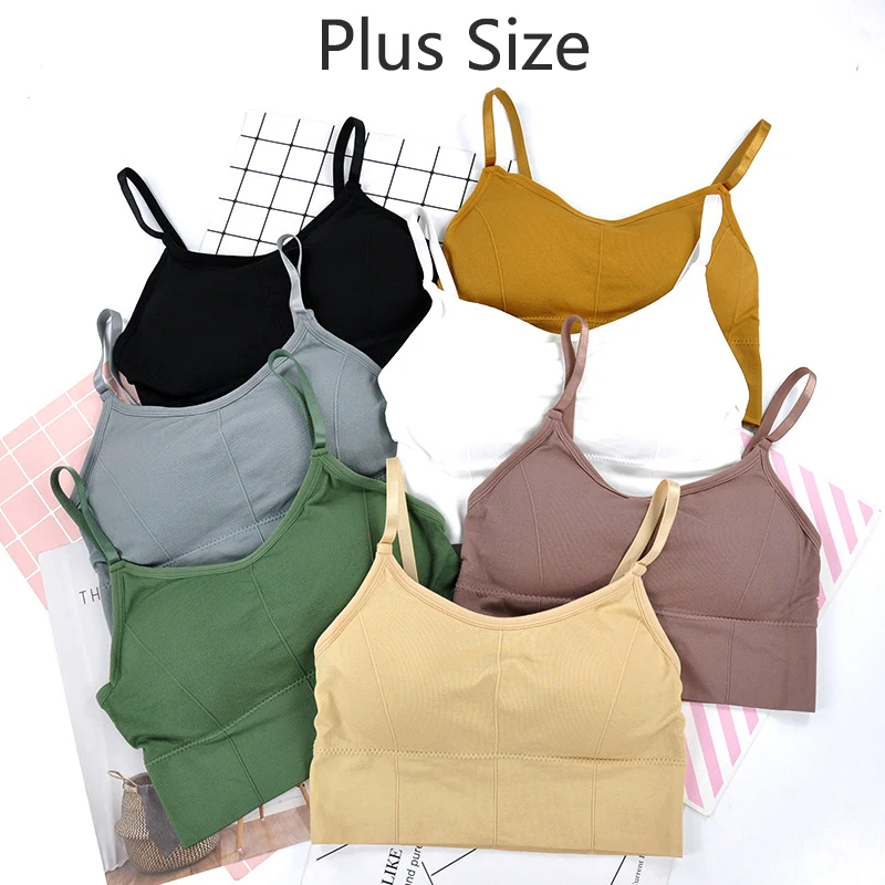 Sleeveless Crop Camisole Tank Tops Sport Bra Seamless Cami Workout Shirts With Built Bra For Women