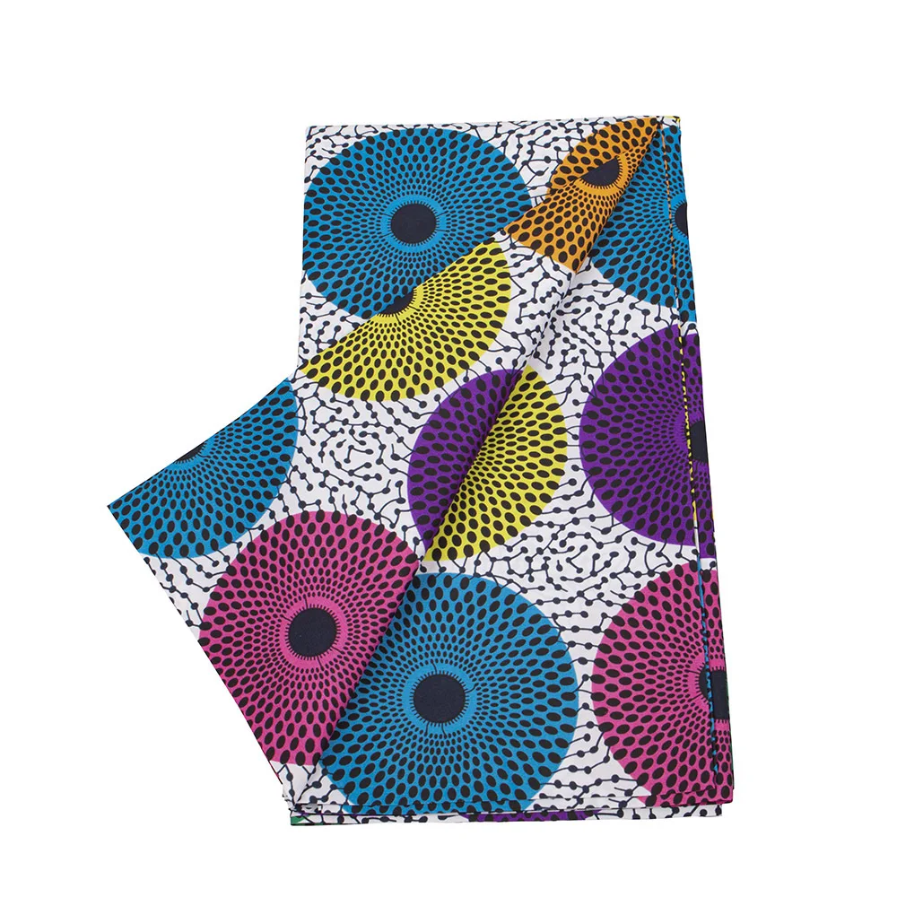 African Imitation Batik Wax Cloth African Geometric Pattern Double-Sided Printed Fabric African Fashion Clothing Fabric In Stock