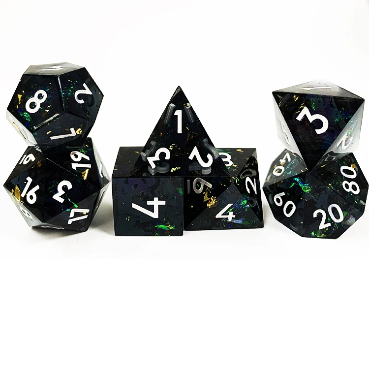 Death Peeping Eyes 7pcs Death Peeper Eye Dice Set Liquid Core Heart Sharp Edge Dice Handmade Dice Set For Tabletop Roleplaying G