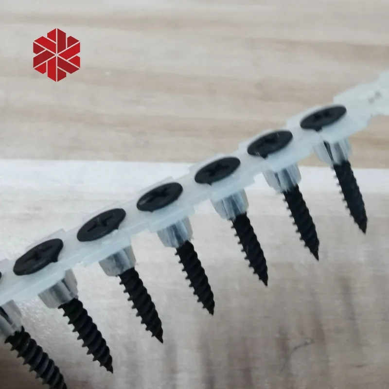 3.9x25 Self Tapping Collated Screw Gypsum Plastic Strip Bugle Head Coarse Threads Black Drywall Screw Collated