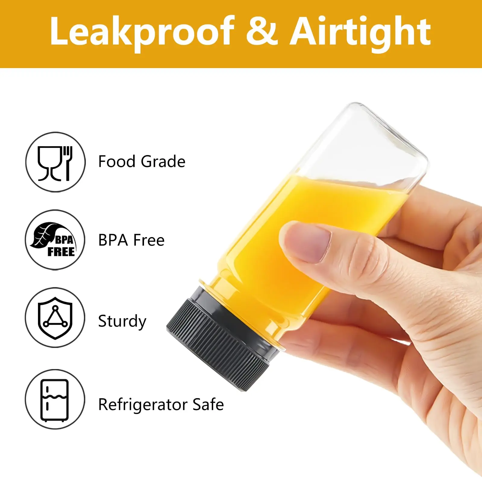 Square High Quality 60ml 120ml 2oz 4oz Fruit Juice PET Beverage Plastic Bottles Juice and Water
