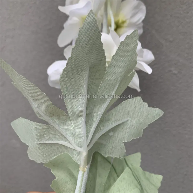 A-199 High Quality Artificial Flowers Long Stem 2 forks White Big Delphinium for Home Wedding Decor