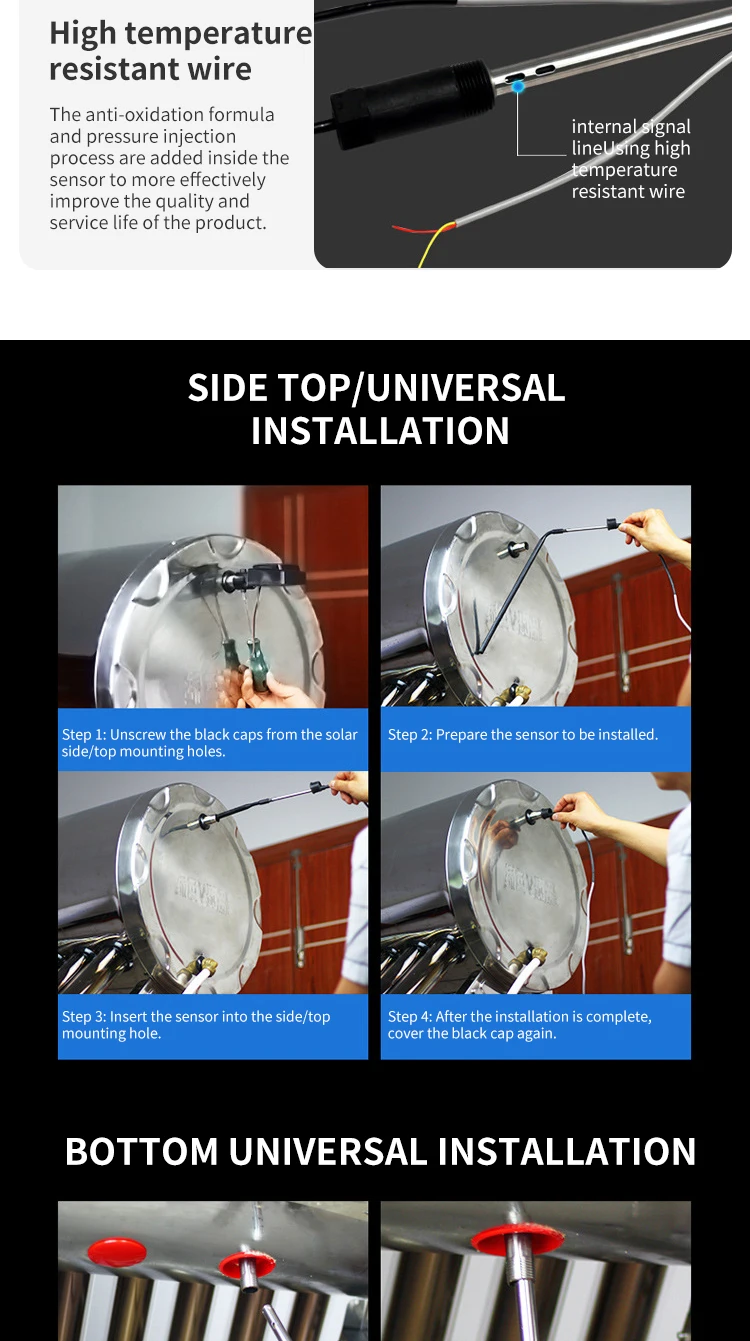 Solar sensor water temperature water level detection