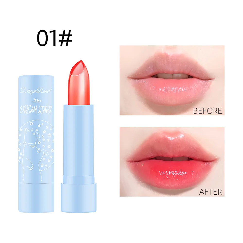 DRCG001A transparent temperature color changing lipstick waterproof long lasting moisturizing organic color changing lip balm