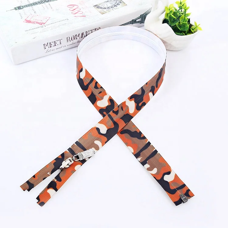 High Quality Printed Nylon coil Zipper TPU Water Resistant Invisible Zipper Roll For Sports Coat