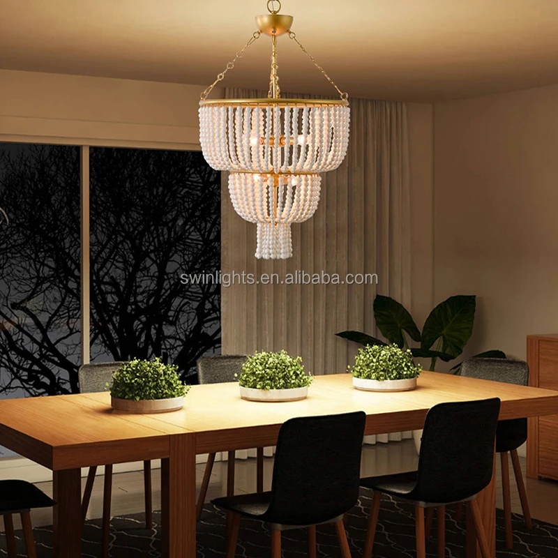 Postmodern decorative ceramic bead chandelier for dining room modern stair light