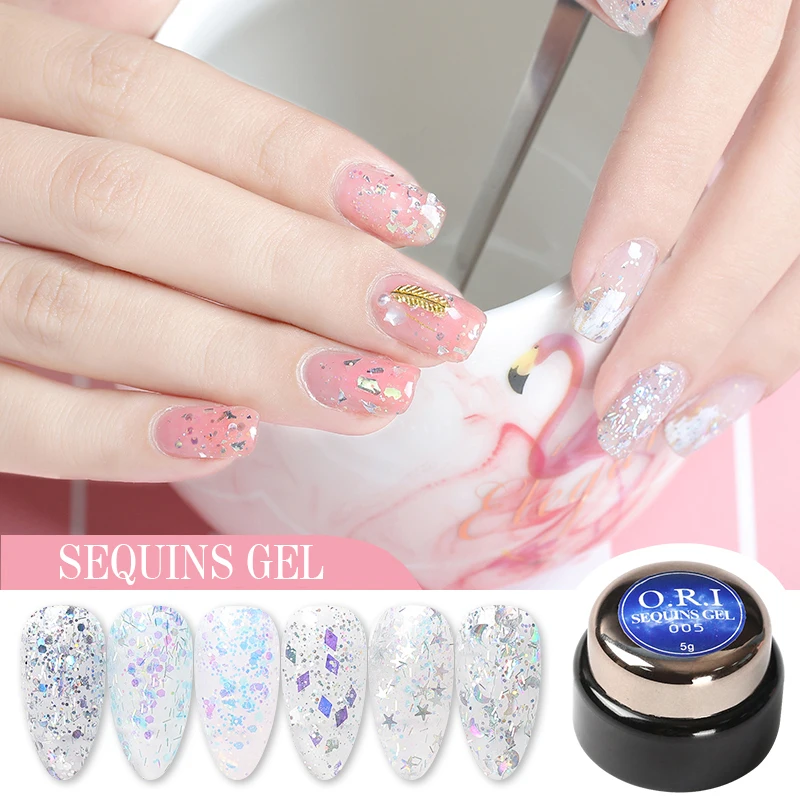 Hot sale wholesale 5g 6 colors UV gel nail polish nail art paint supplies star holographic galaxy glitter drill gel polish