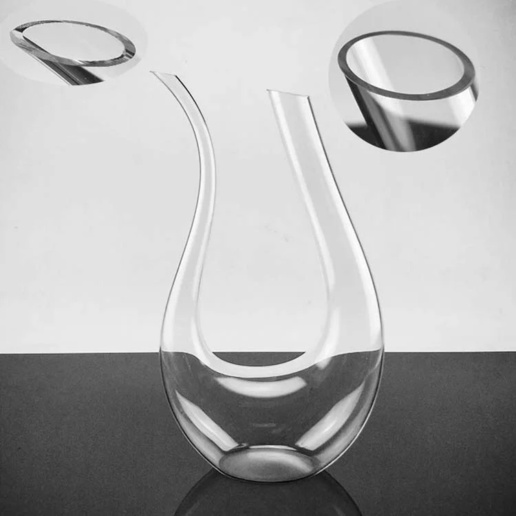 1400ml U Shape Champagne Wine Glasses Decanter Amazon Top Seller Lead Free Wholesale Clear Crystal Wine Decanter with Laser Logo