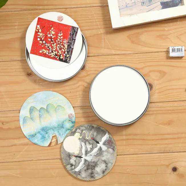 Potentate Round Watercolor Paper Postcard 25% Cotton