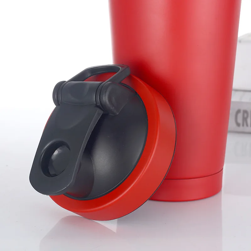 500ml/750ml Gym Sports Double Wall Stainless Steel Insulated Shaker Protein Mixing Shaker Water Bottle